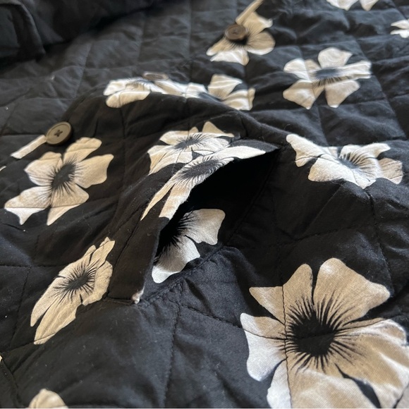 NWT Scoop Quilted Floral Jacket Women Black White Cotton Button Front S/L/XL/XXL - Picture 5 of 7